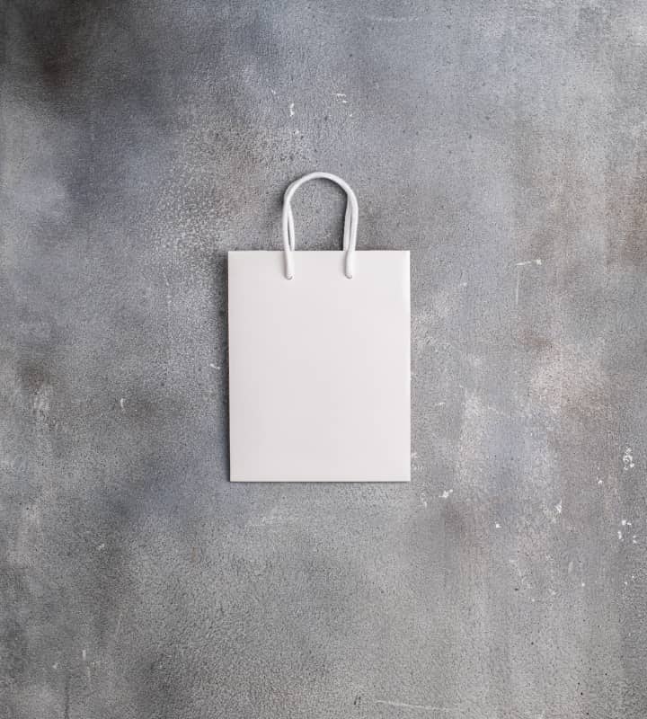 FSC® White Matt Laminated Rope Handle Paper Bags - 180x80x230mm