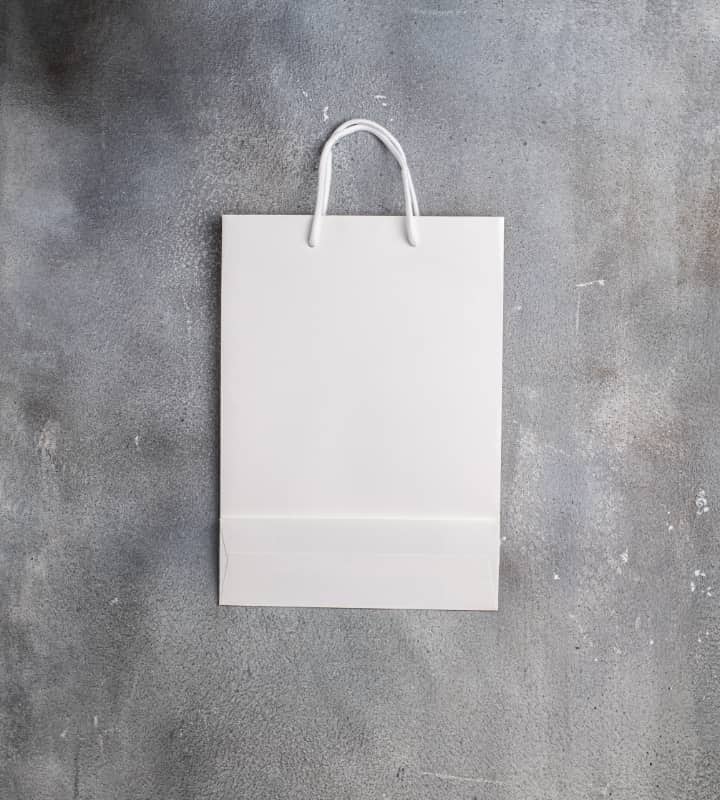 FSC® White Matt Laminated Rope Handle Paper Bags - 250x80x350mm