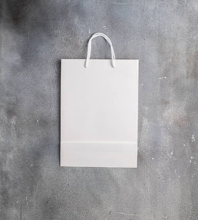 FSC® White Matt Laminated Rope Handle Paper Bags - 250x80x350mm