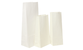 White Block Bottom Kraft Bags