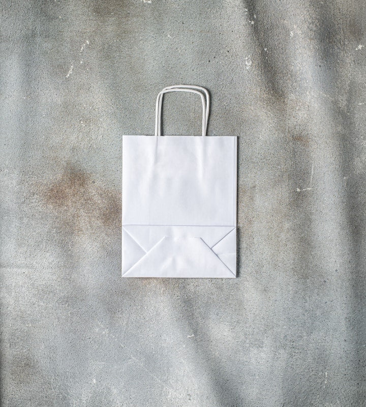 Twisted Handle Kraft Paper Bag - White 180x80x225mm