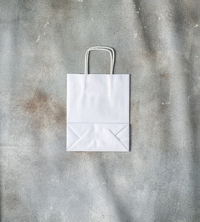 Twisted Handle Kraft Paper Bag - White 180x80x225mm