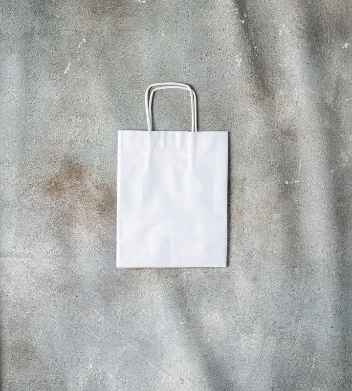Twisted Handle Kraft Paper Bag - White 180x80x225mm