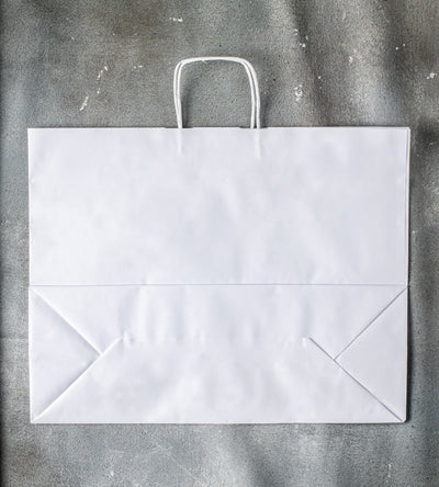 Twisted Handle Kraft Paper Bag - White 500x180x390mm